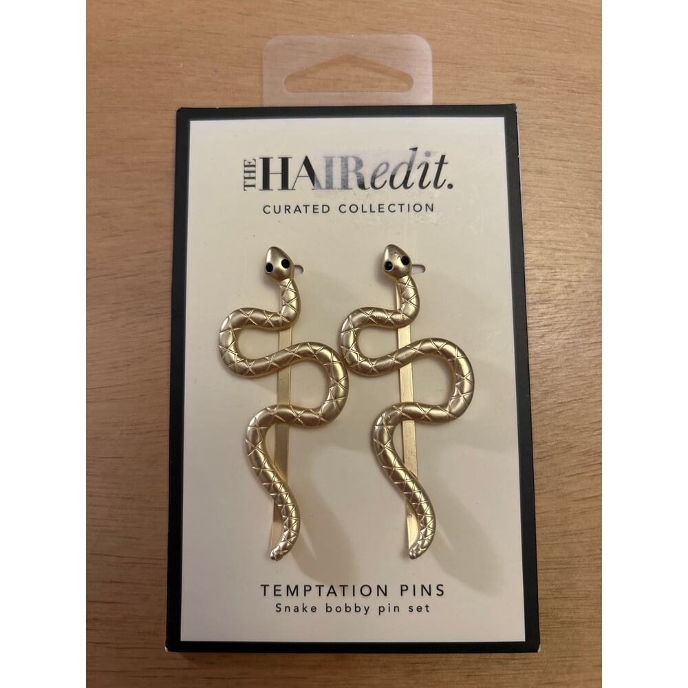 New Bundle of 2 The Hair Edit Snake 🐍 Bobby Pins Temptation Set Gold-Tone